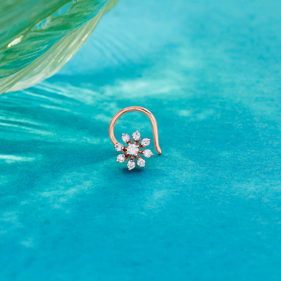 glowing lily nosepin diamond jewellery