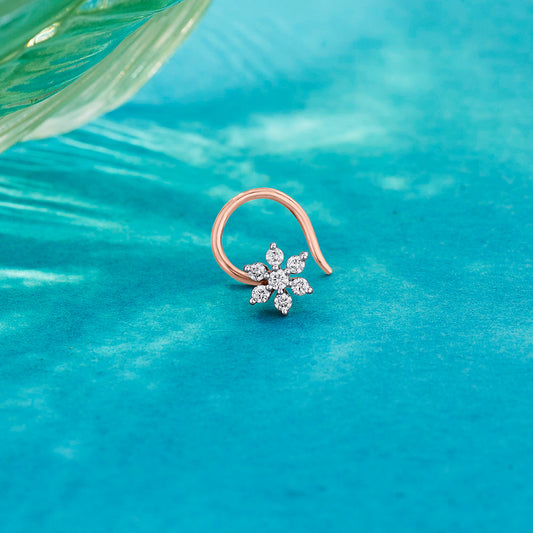 Floral Shine Nosepin Diamond Jewellery