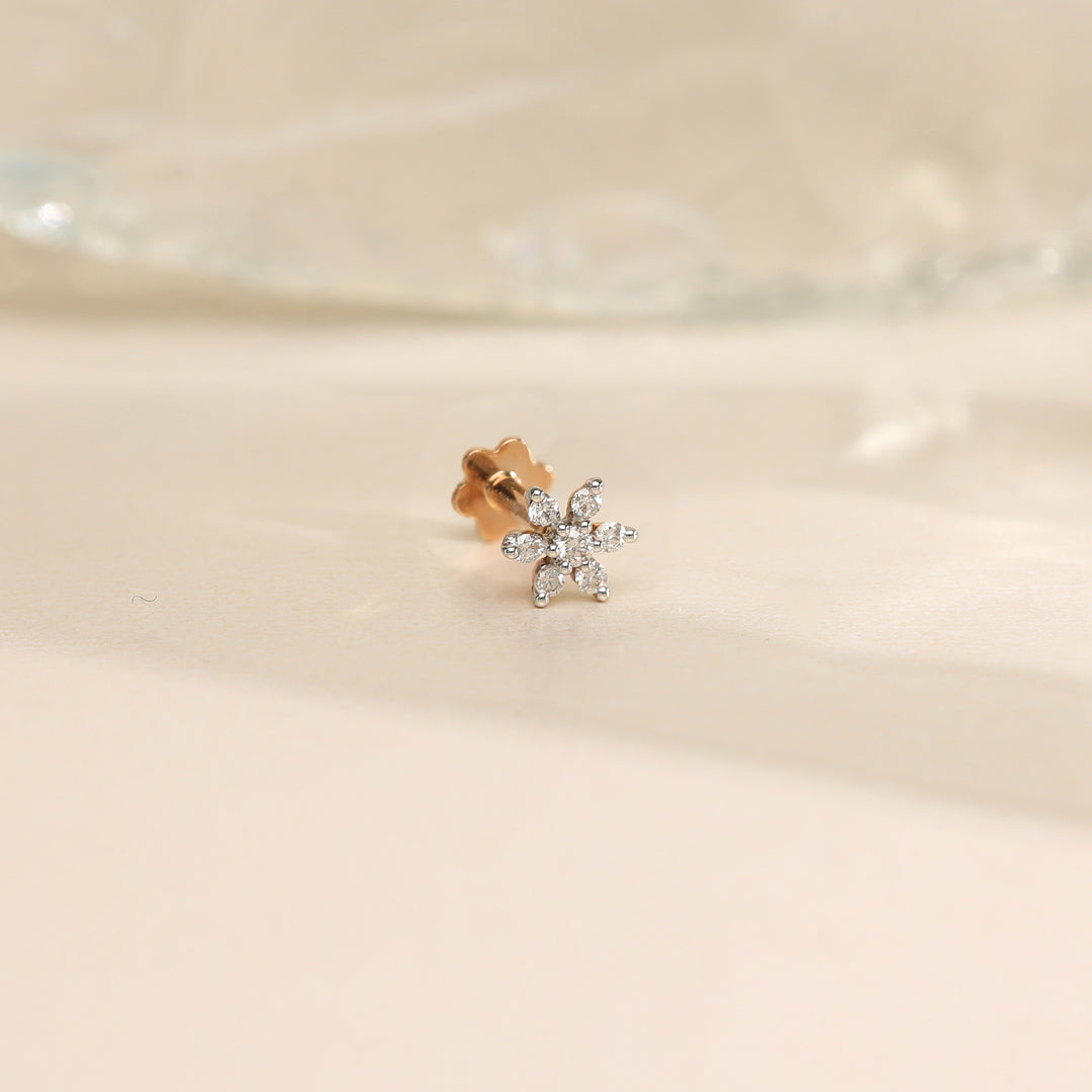 glint petalia diamond nosepin