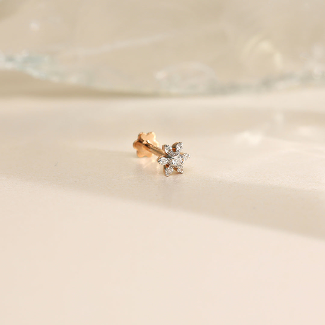 twinkle bud diamond nosepin