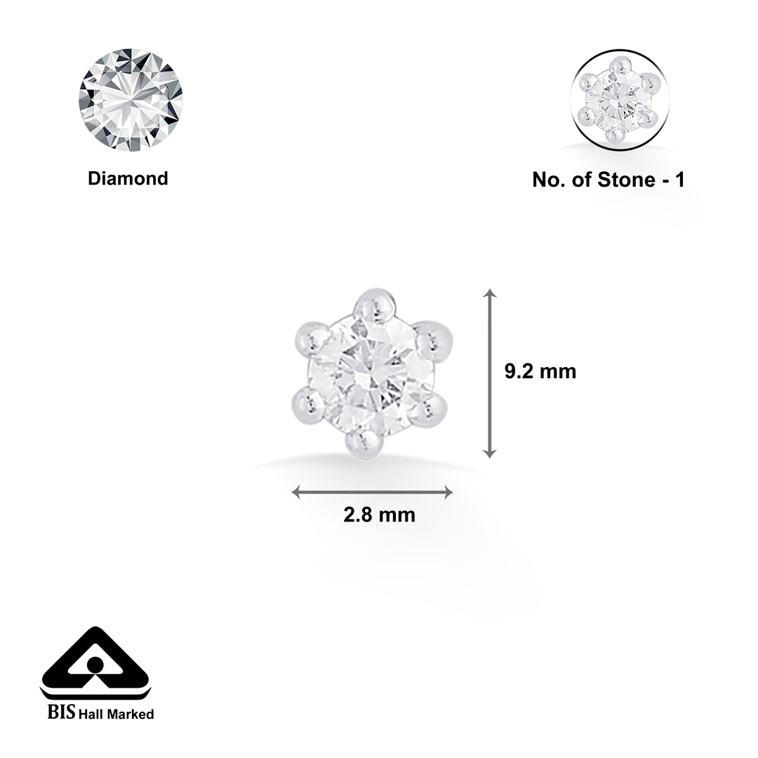glow bud diamond nosepin