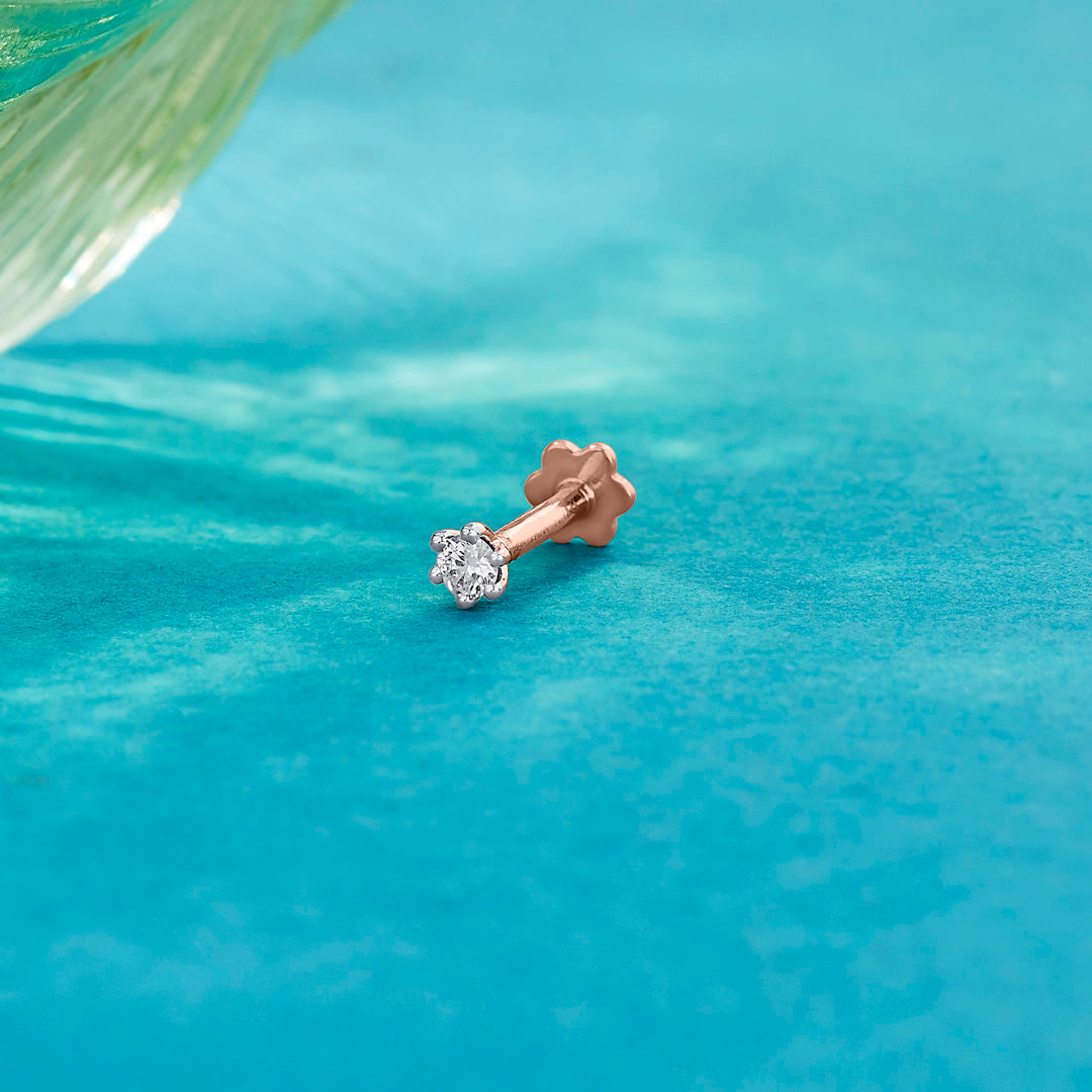 glow bud diamond nosepin