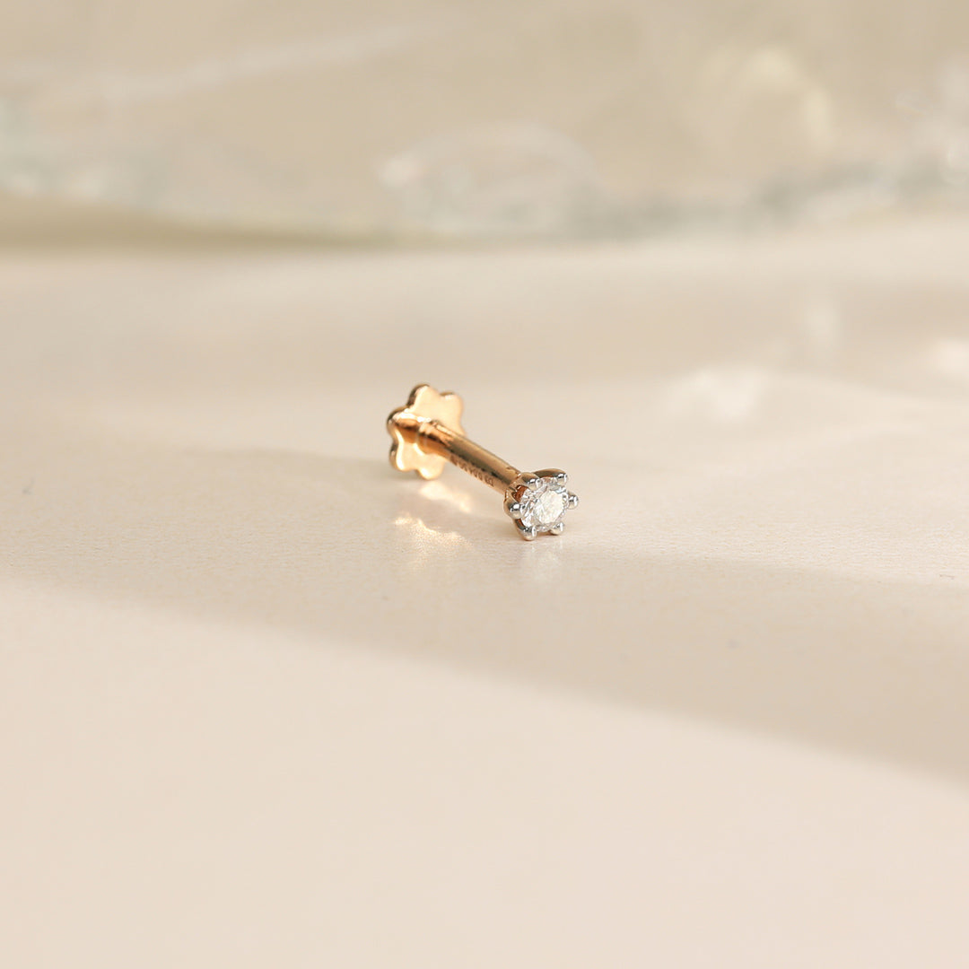 glow bud diamond nosepin