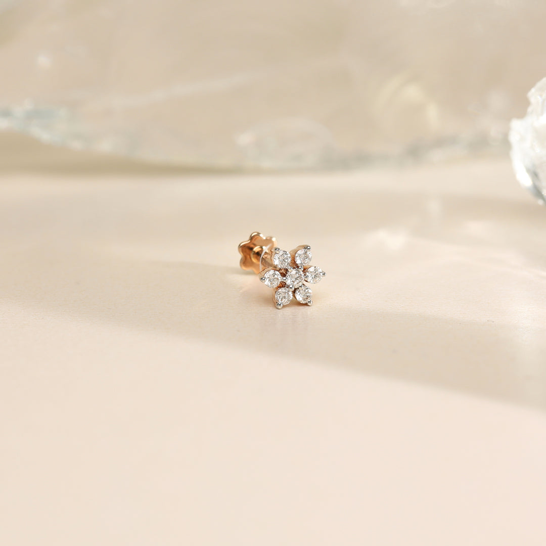 crystal blossom diamond nosepin