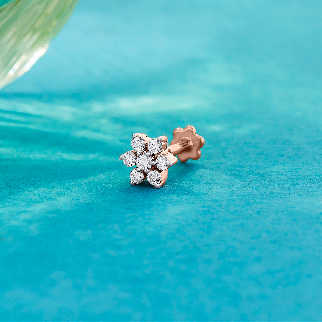 crystal blossom diamond nosepin