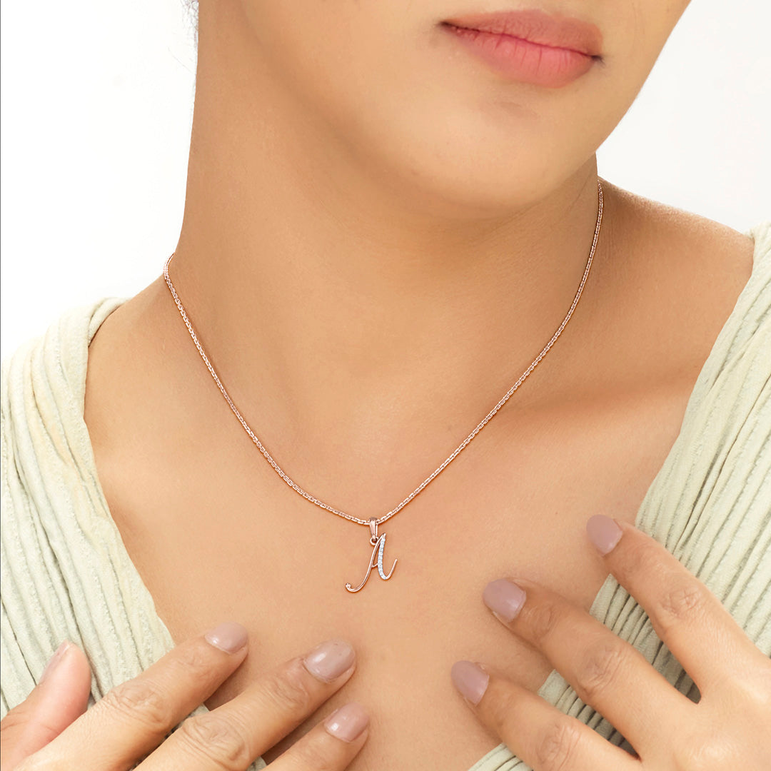 A Letter Alphabet Pendant Diamond Jewellery