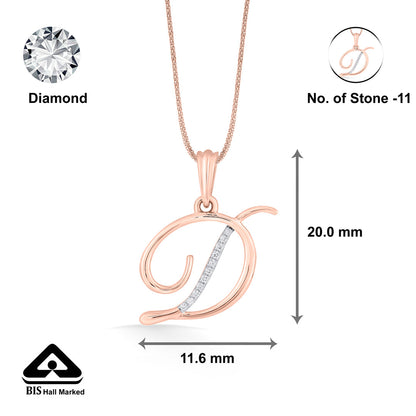 D Letter Alphabet Pendant Diamond Jewellery