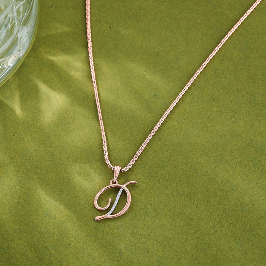 D Letter Alphabet Pendant Diamond Jewellery