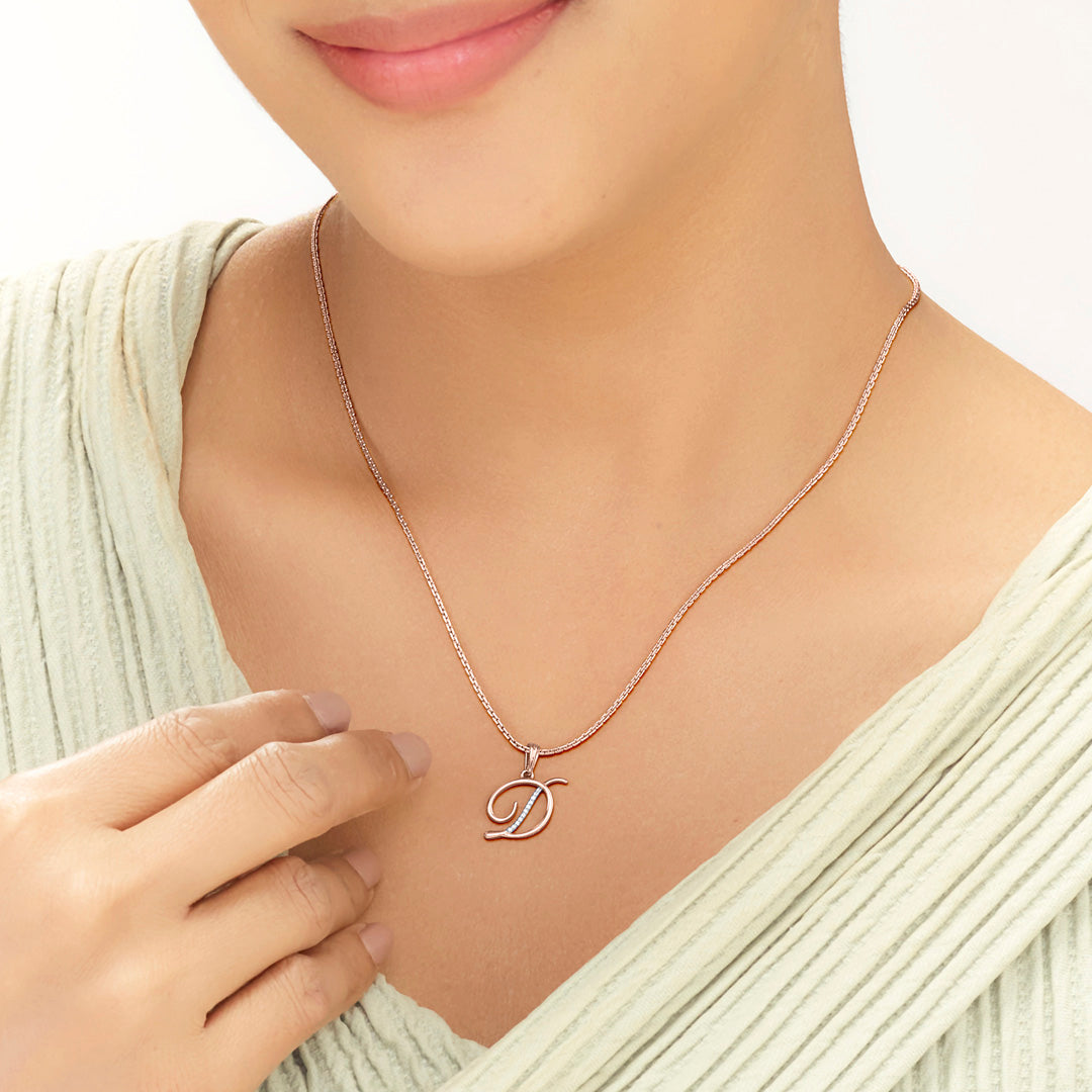 D Letter Alphabet Pendant Diamond Jewellery