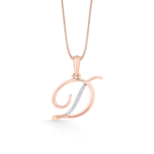 D Letter Alphabet Pendant Diamond Jewellery