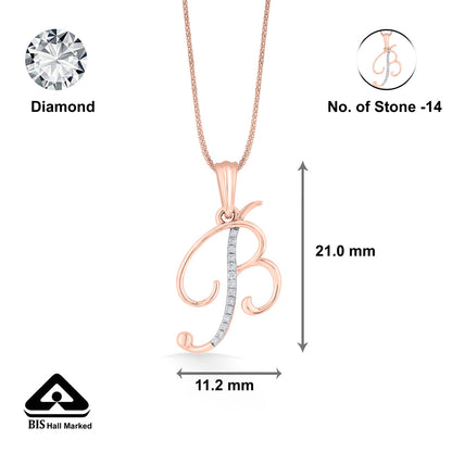 B Letter Alphabet Pendant Diamond Jewellery