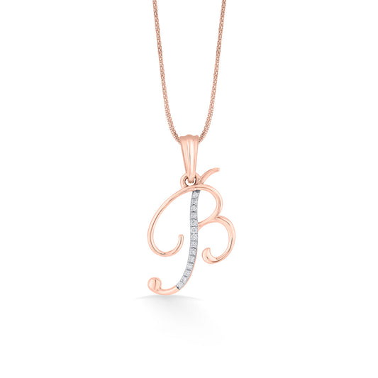 B Letter Alphabet Pendant Diamond Jewellery