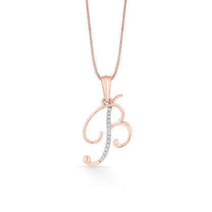 B Letter Alphabet Pendant Diamond Jewellery