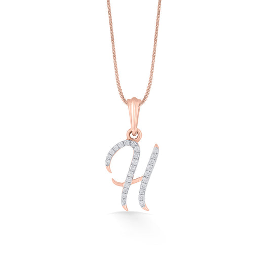 H Letter Alphabet Pendant Diamond Jewellery