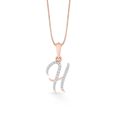 H Letter Alphabet Pendant Diamond Jewellery