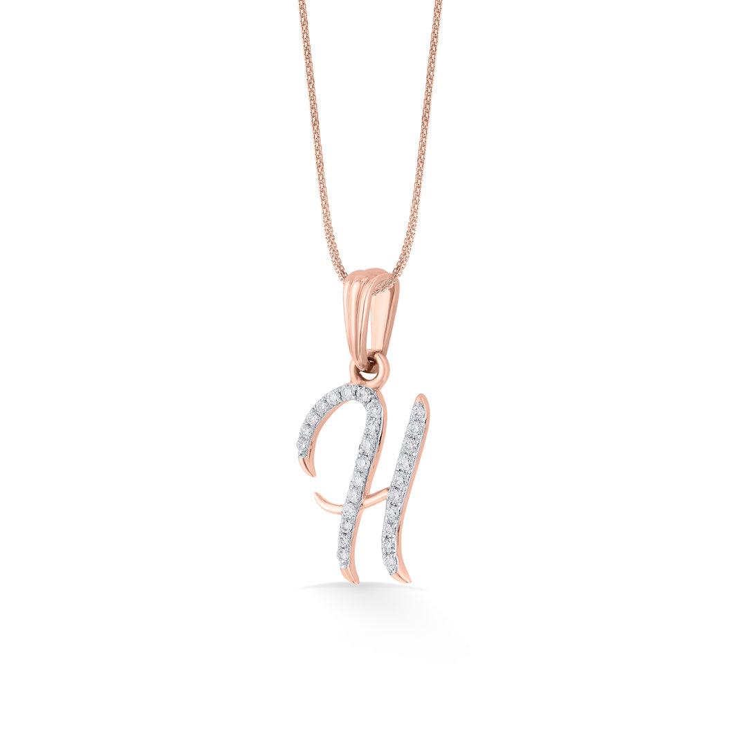 h letter alphabet pendant diamond jewellery