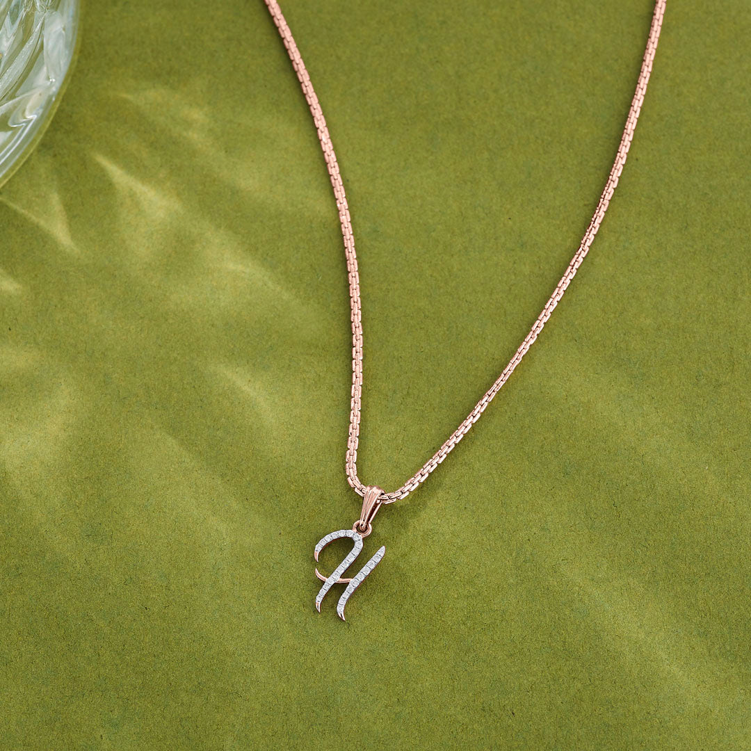 H Letter Alphabet Pendant Diamond Jewellery
