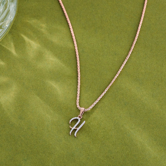 H Letter Alphabet Pendant Diamond Jewellery