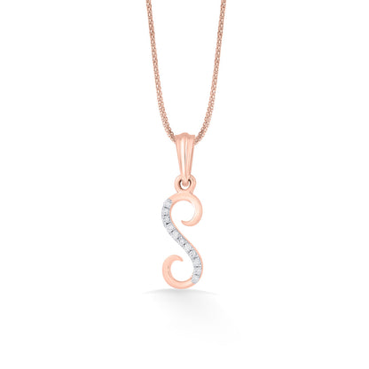 S Letter Alphabet Pendant Diamond Jewellery