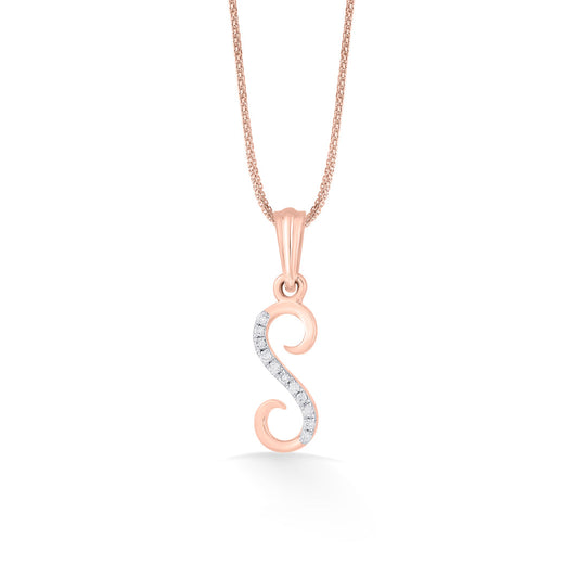 S Letter Alphabet Pendant Diamond Jewellery