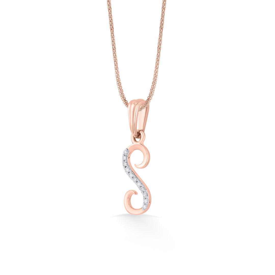 s letter alphabet pendant diamond jewellery