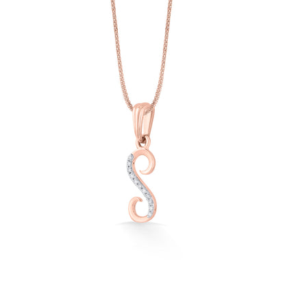 S Letter Alphabet Pendant Diamond Jewellery