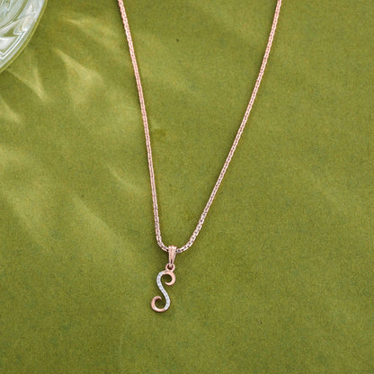 S Letter Alphabet Pendant Diamond Jewellery