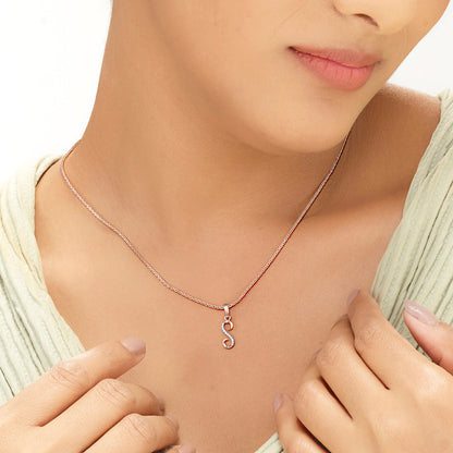 S Letter Alphabet Pendant Diamond Jewellery