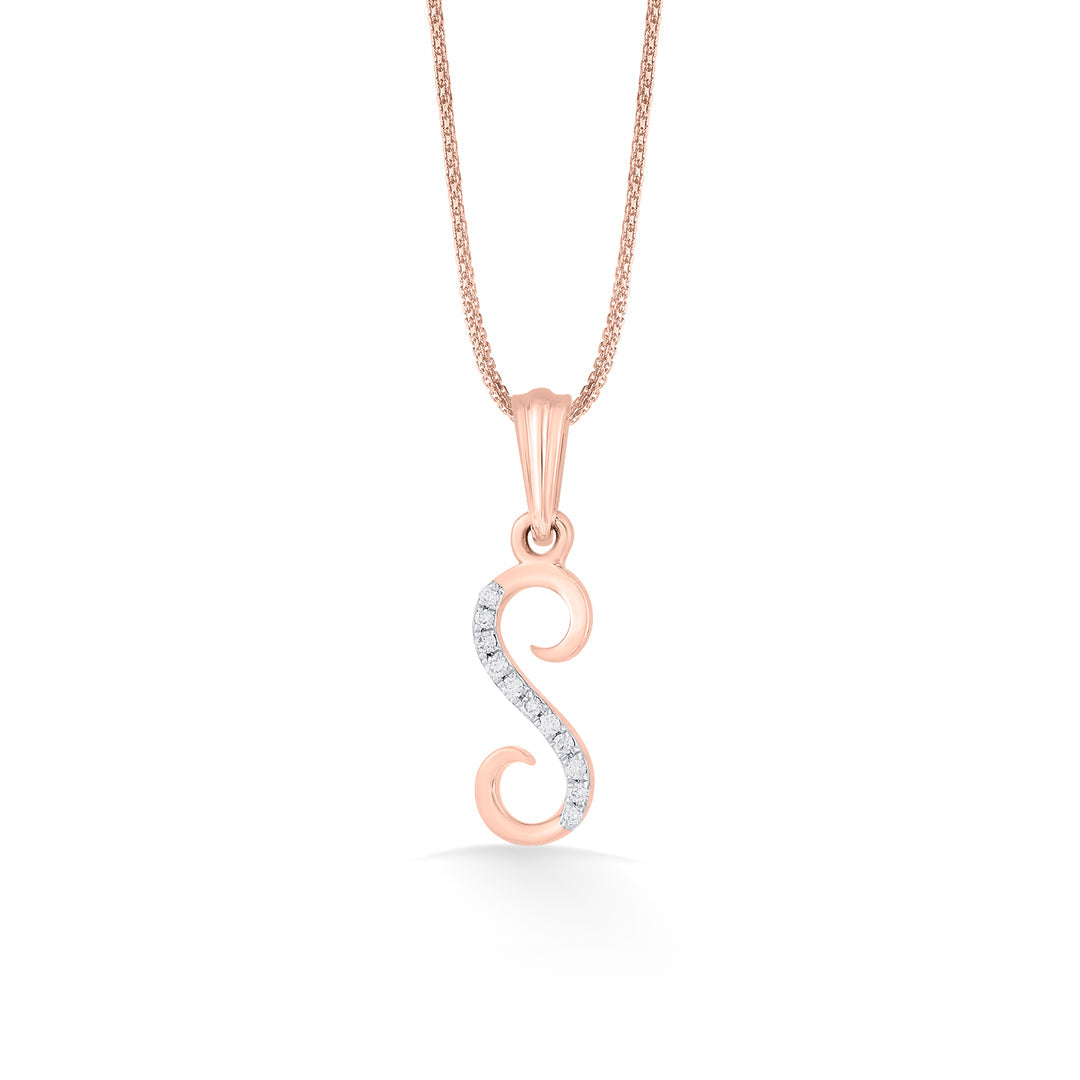 s letter alphabet pendant diamond jewellery