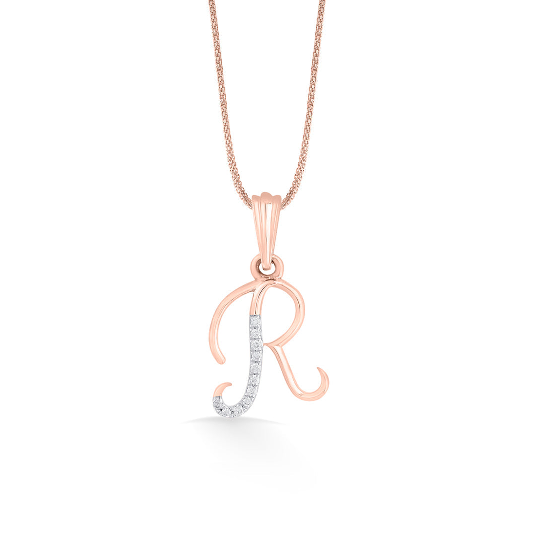 r letter alphabet pendant diamond jewellery