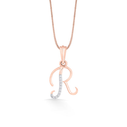 R Letter Alphabet Pendant Diamond Jewellery