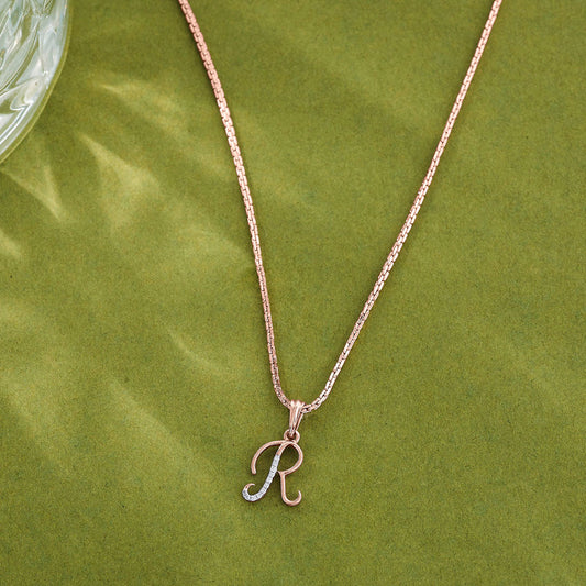 R Letter Alphabet Pendant Diamond Jewellery