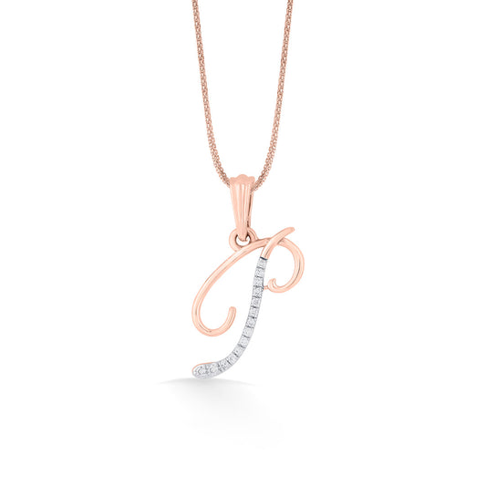 P Letter Alphabet Pendant Diamond Jewellery