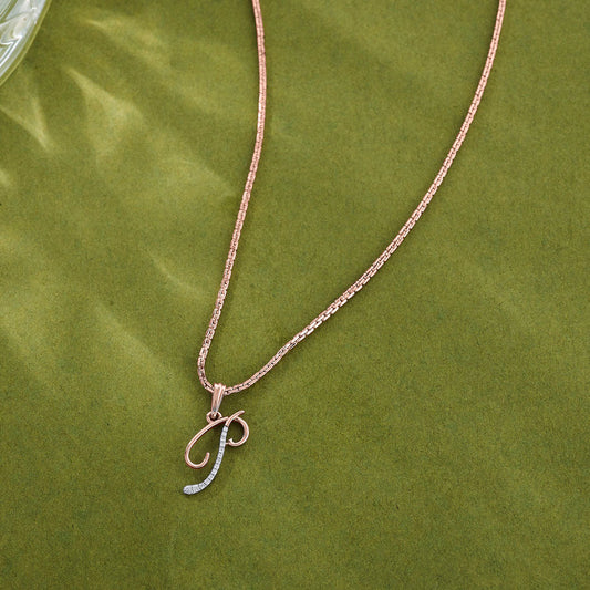 P Letter Alphabet Pendant Diamond Jewellery