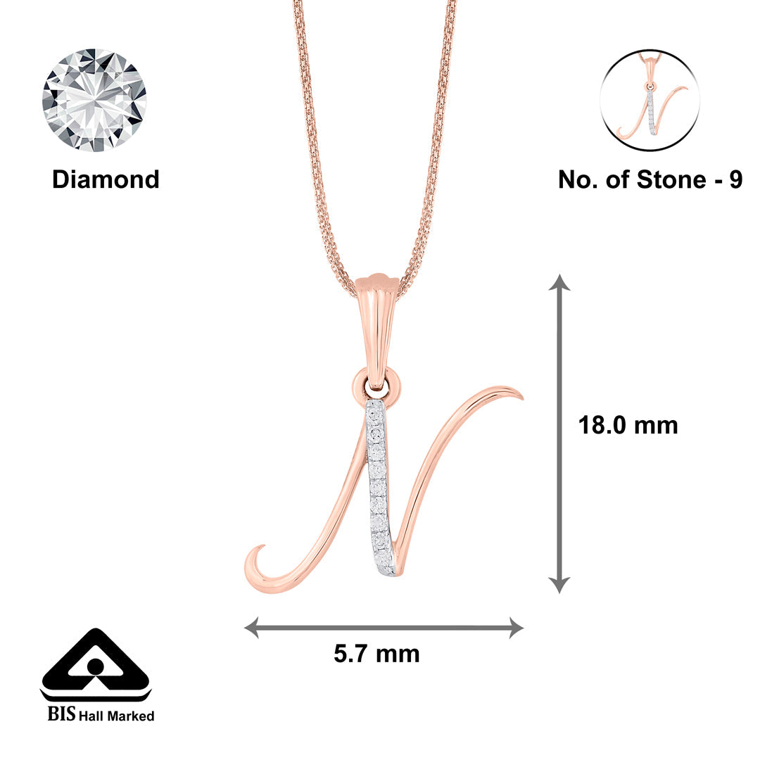 n letter alphabet pendant diamond jewellery