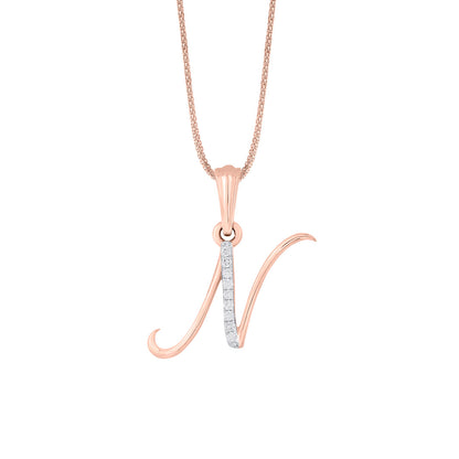 N Letter Alphabet Pendant Diamond Jewellery