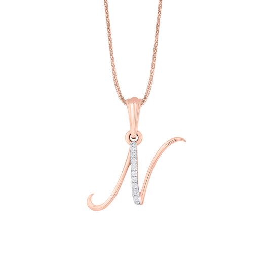 N Letter Alphabet Pendant Diamond Jewellery