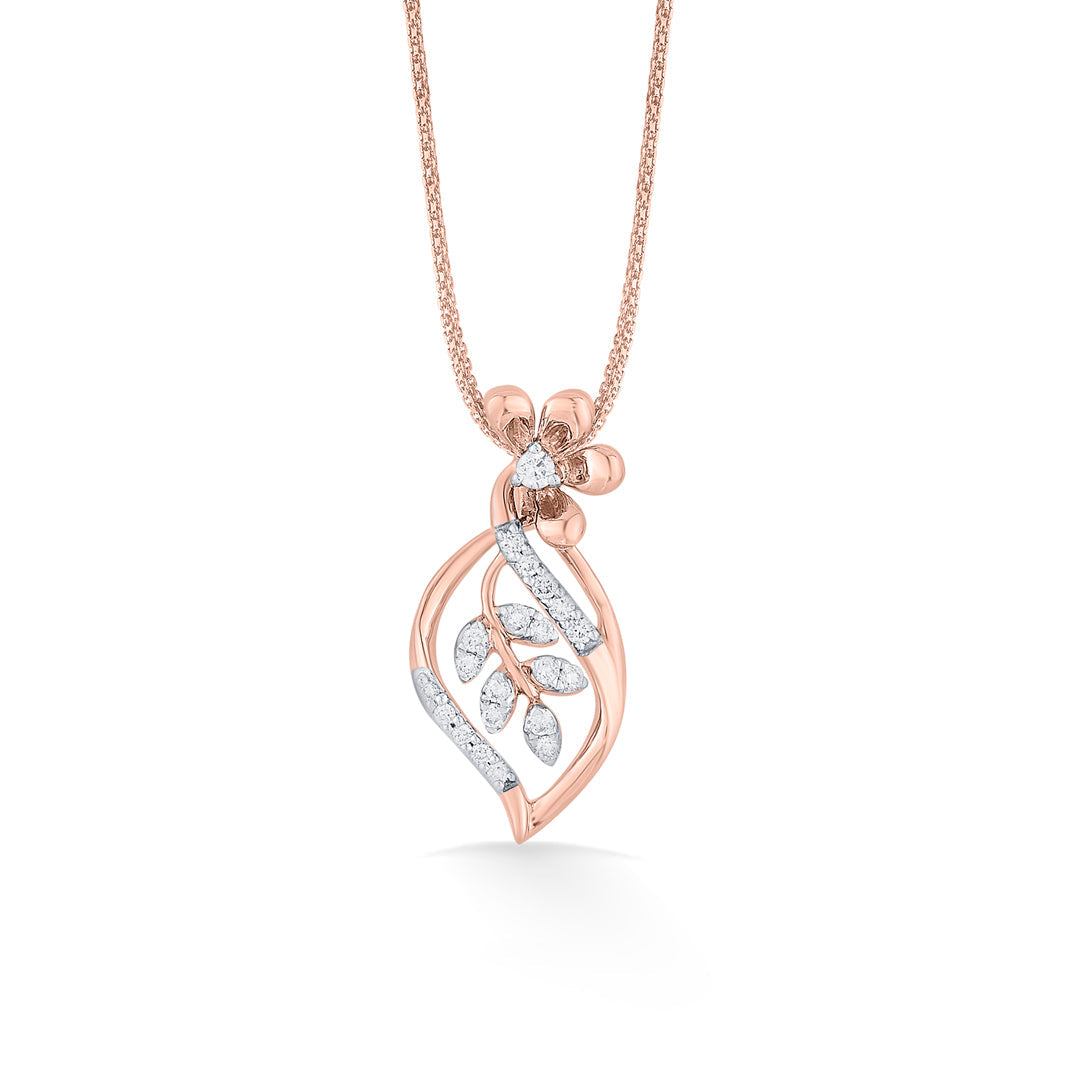 intricate leaf classic pendant diamond jewellery
