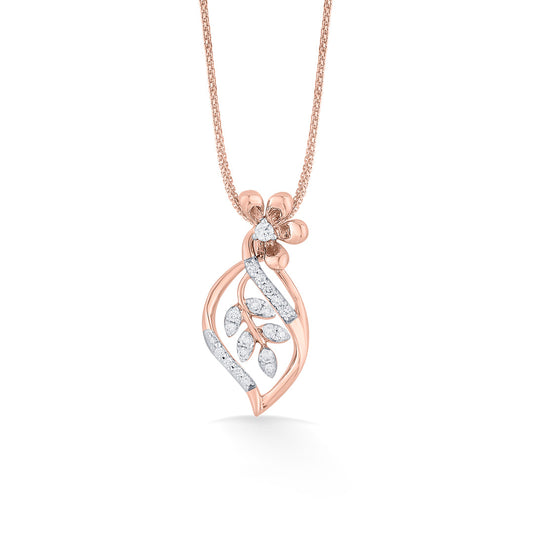 Intricate Leaf Classic Pendant Diamond Jewellery