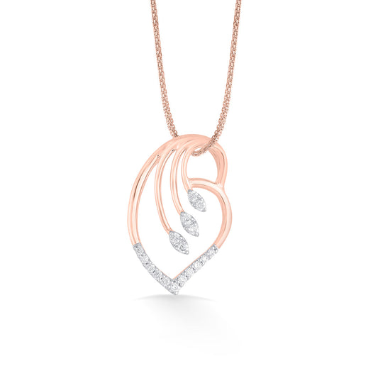 Leafy Wave Classic Pendant Diamond Jewellery