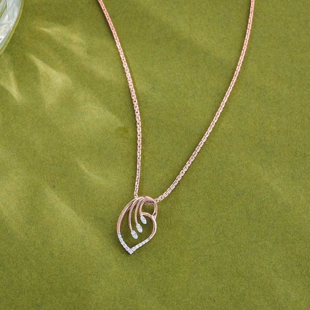 Leafy Wave Classic Pendant Diamond Jewellery