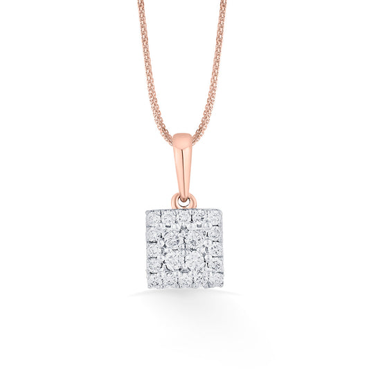 Bright Square Modern Pendant Diamond Jewellery