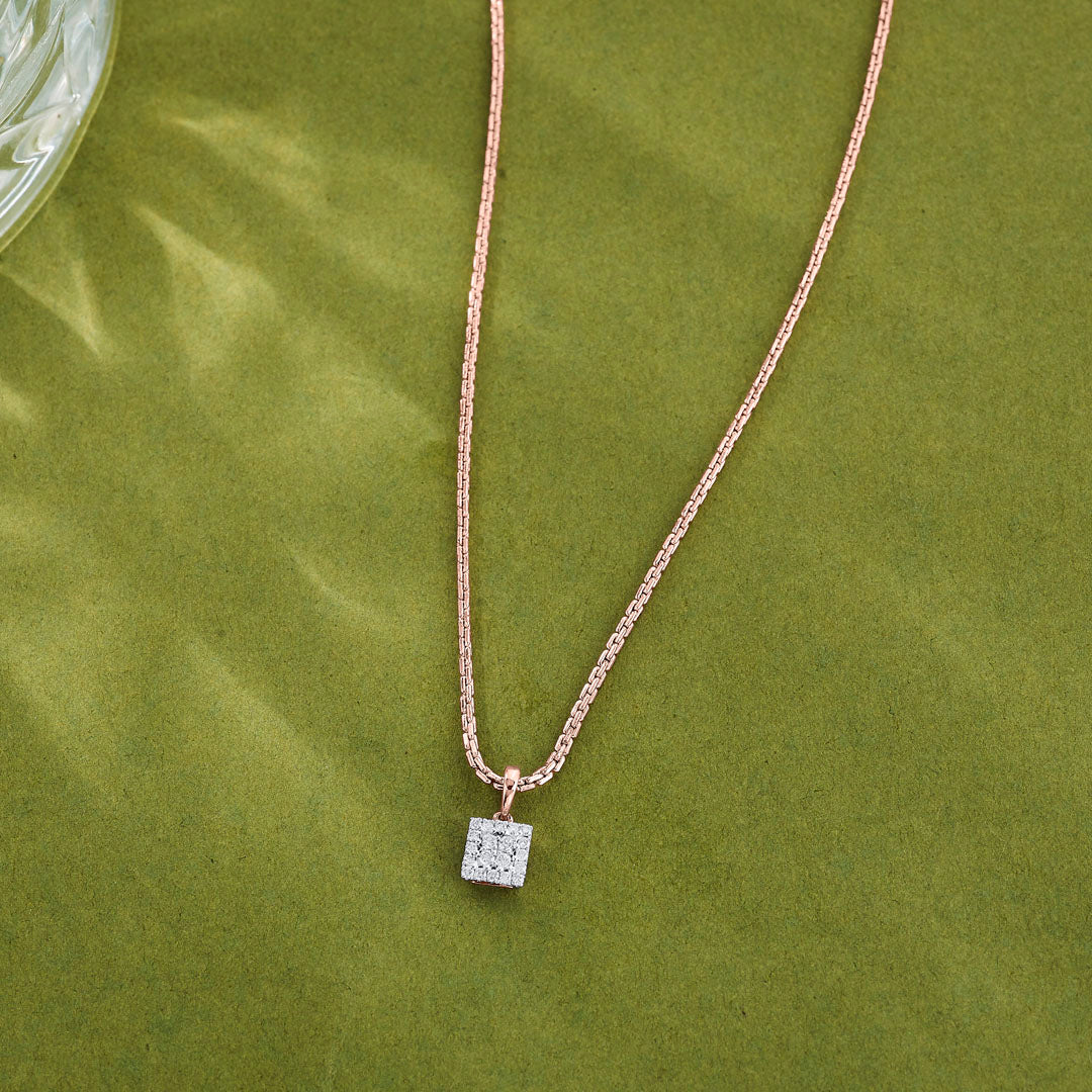 Bright Square Modern Pendant Diamond Jewellery