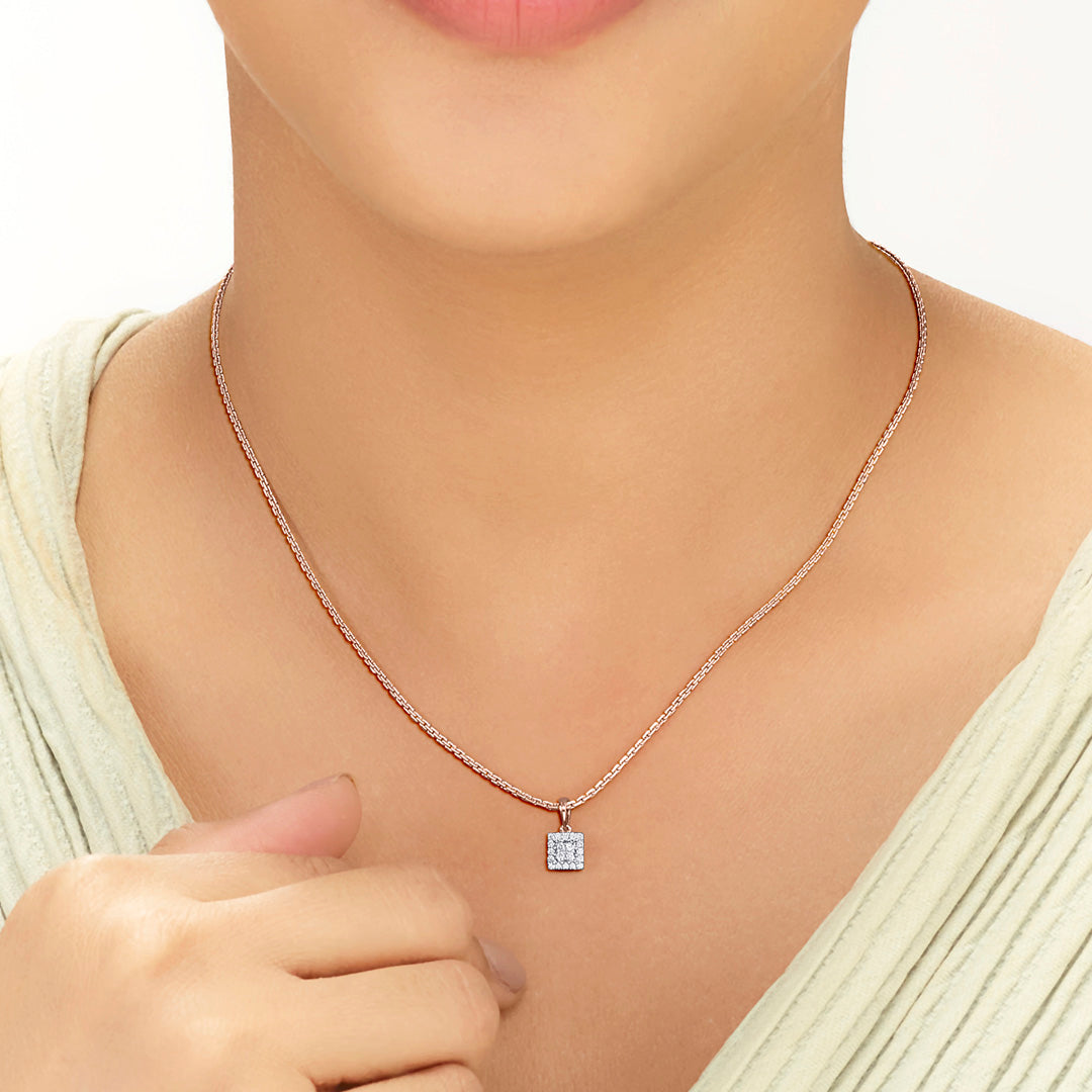 Bright Square Modern Pendant Diamond Jewellery