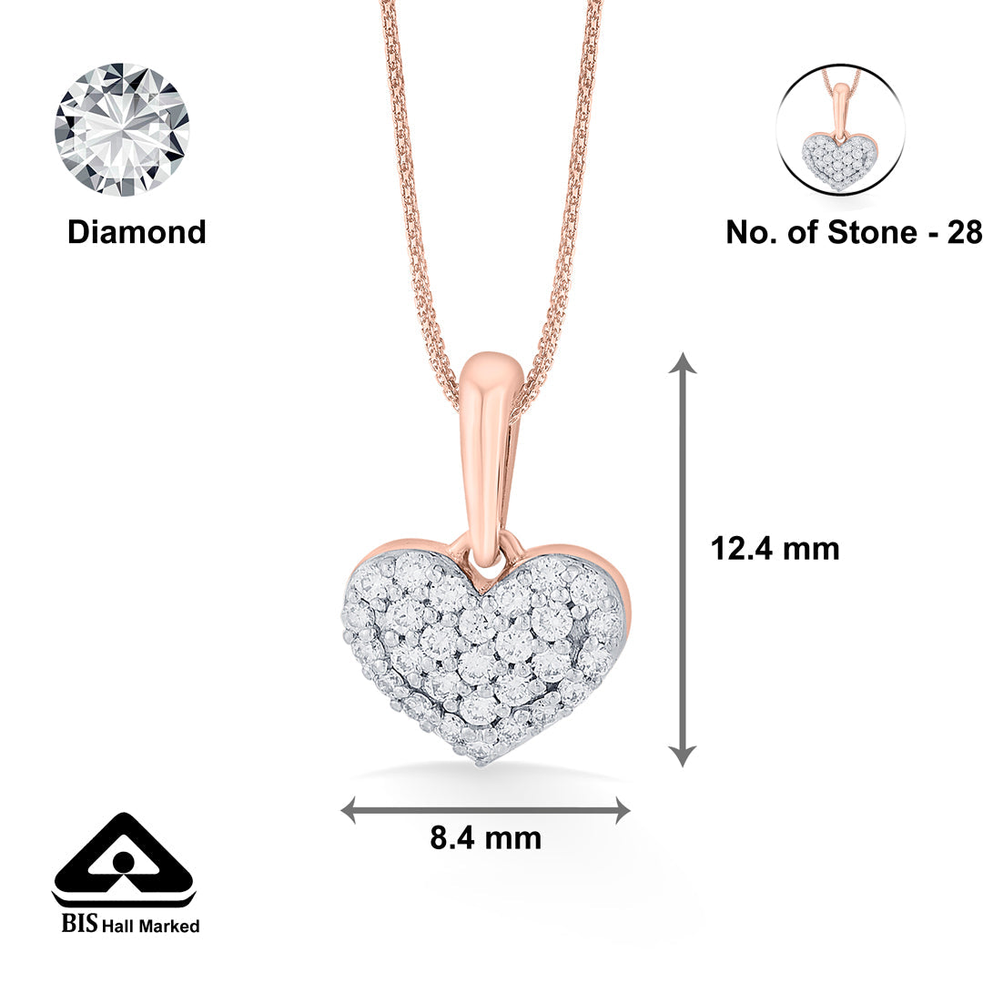 heartful shine heart pendant diamond jewellery