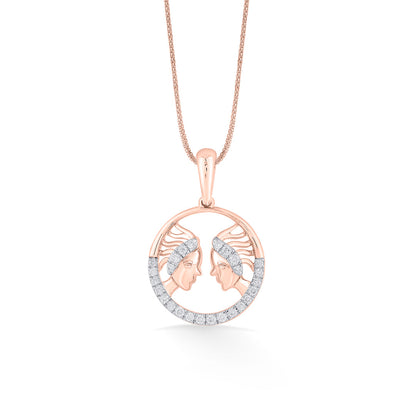 Gemini Charm Zodiac Pendant Diamond Jewellery