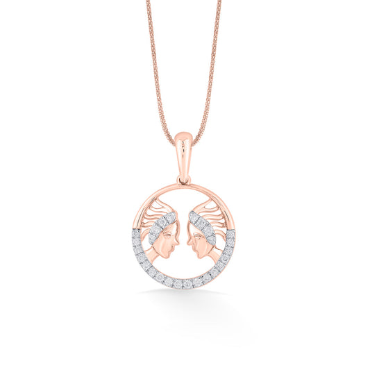 Gemini Charm Zodiac Pendant Diamond Jewellery