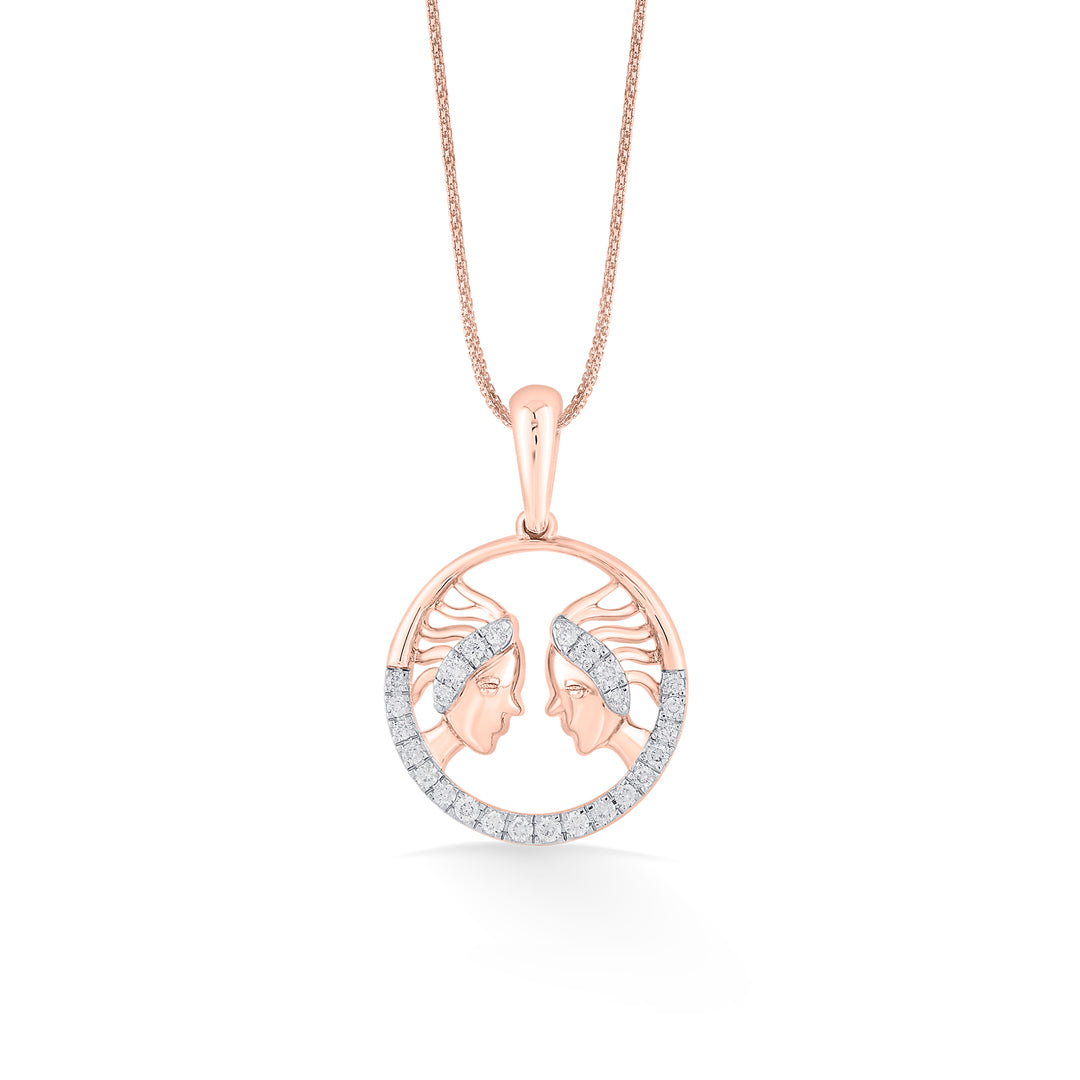 gemini charm zodiac pendant diamond jewellery