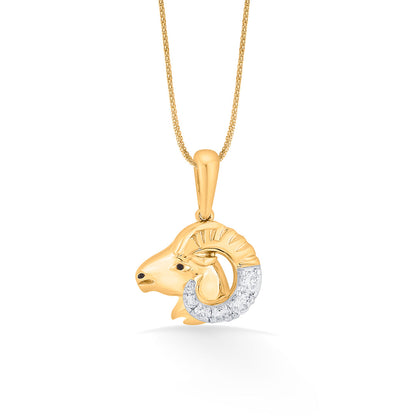 Aries Charm Zodiac Pendant Diamond Jewellery
