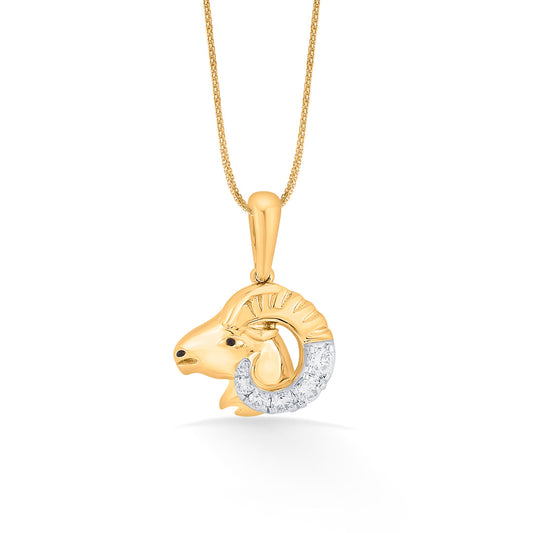 Aries Charm Zodiac Pendant Diamond Jewellery